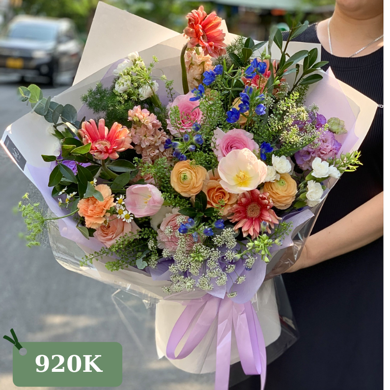 Bó Mix Tím Hồng